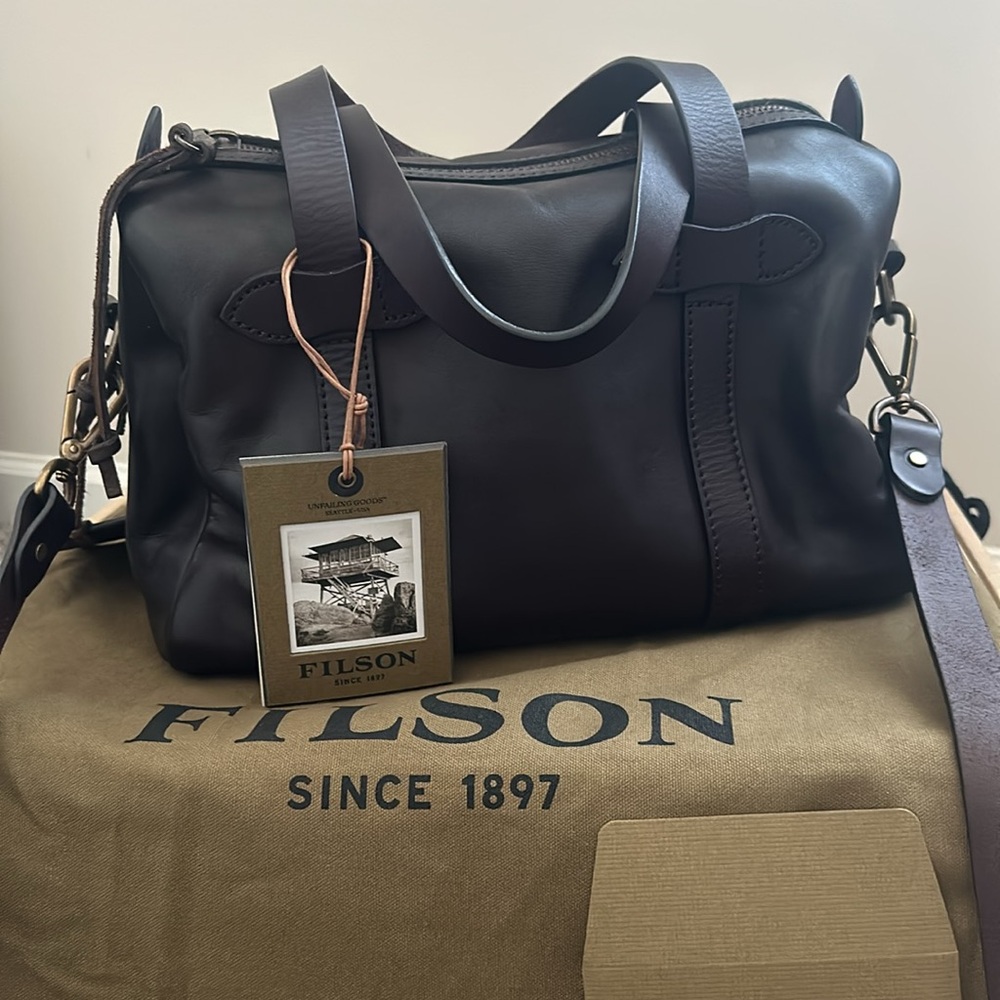 FILSON WEATHERPROOF LEATHER SATCHEL PURSE HANDBAG RETIRED EUC ORIGINAL OWNER